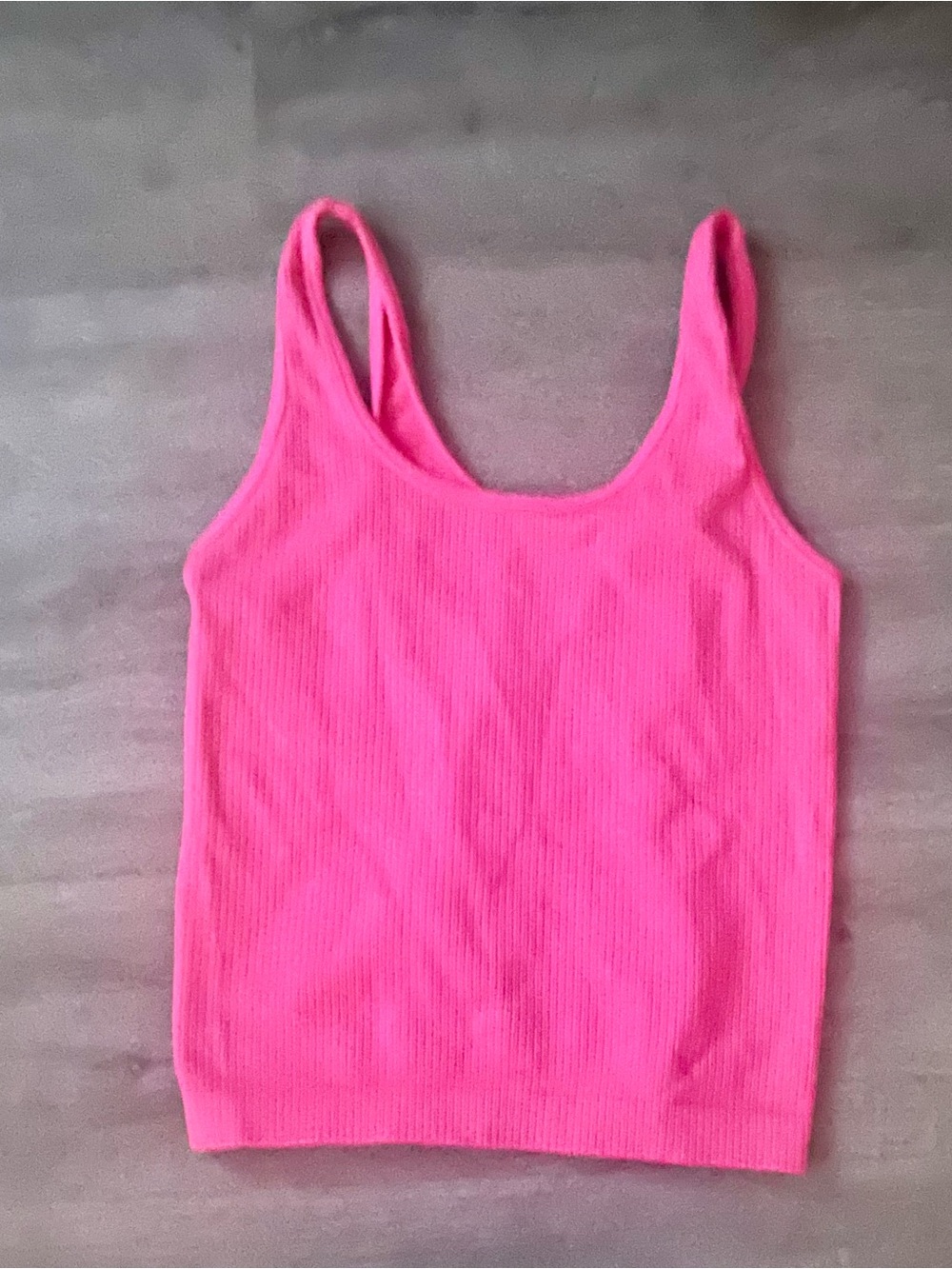 A New Day Neon Hot Pink Seamless Ribbed Tank Top Small